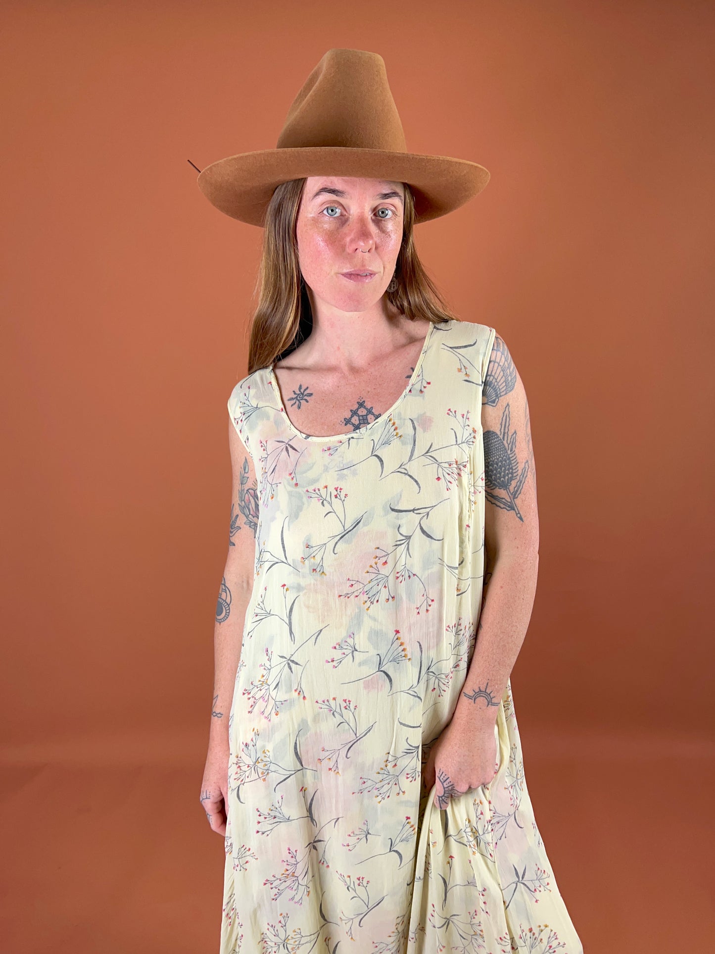 VINTAGE 90's Floral Reversible Maxi Dress 14