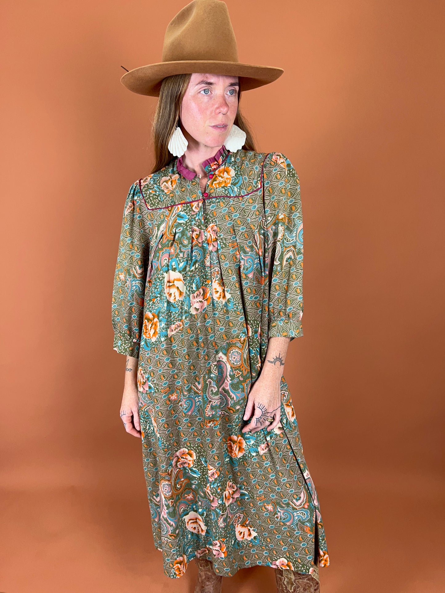 VINTAGE 60's Nightgown Maxi Dress 14