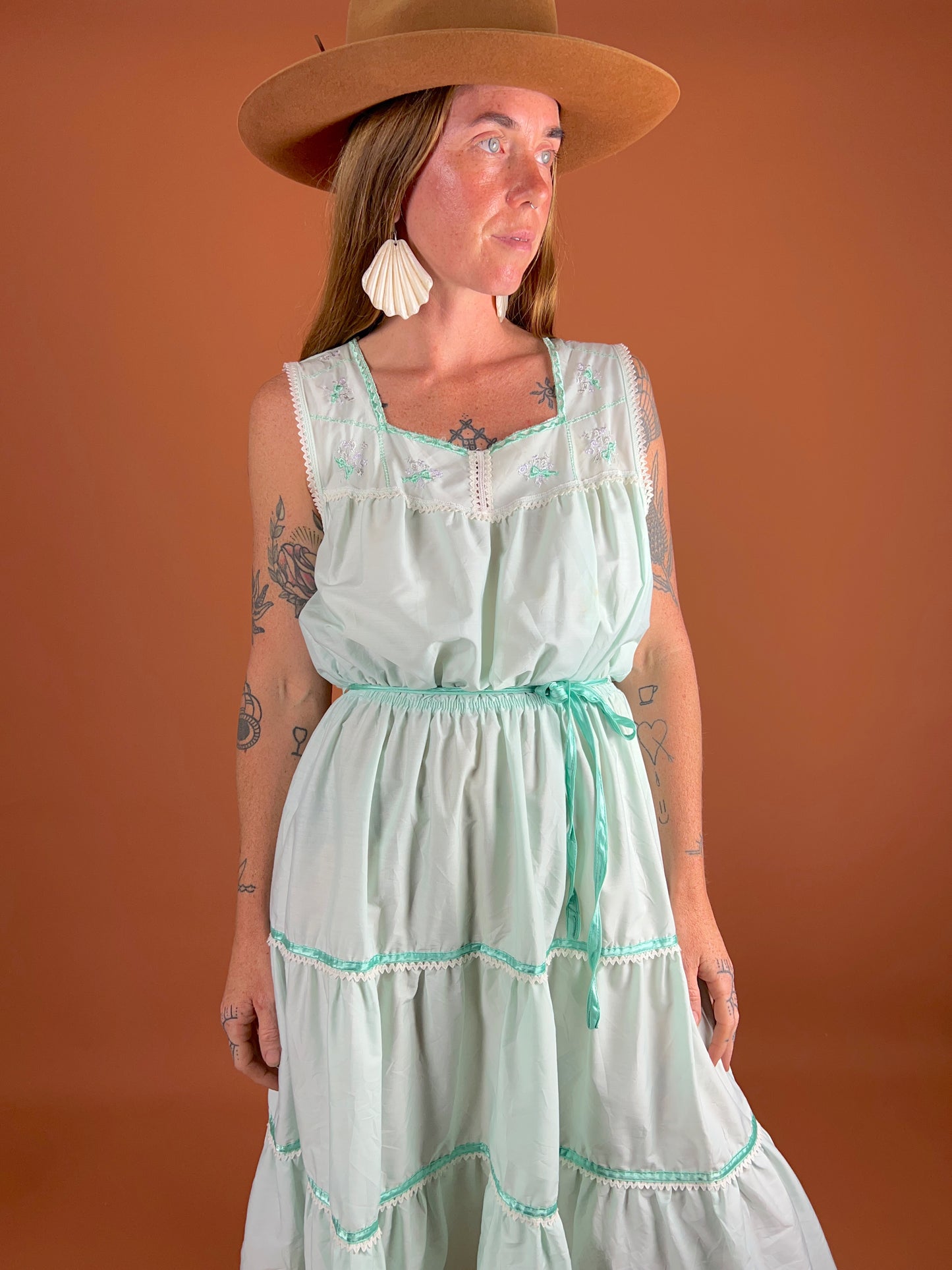 VINTAGE 60's Prairie Dress 12-14
