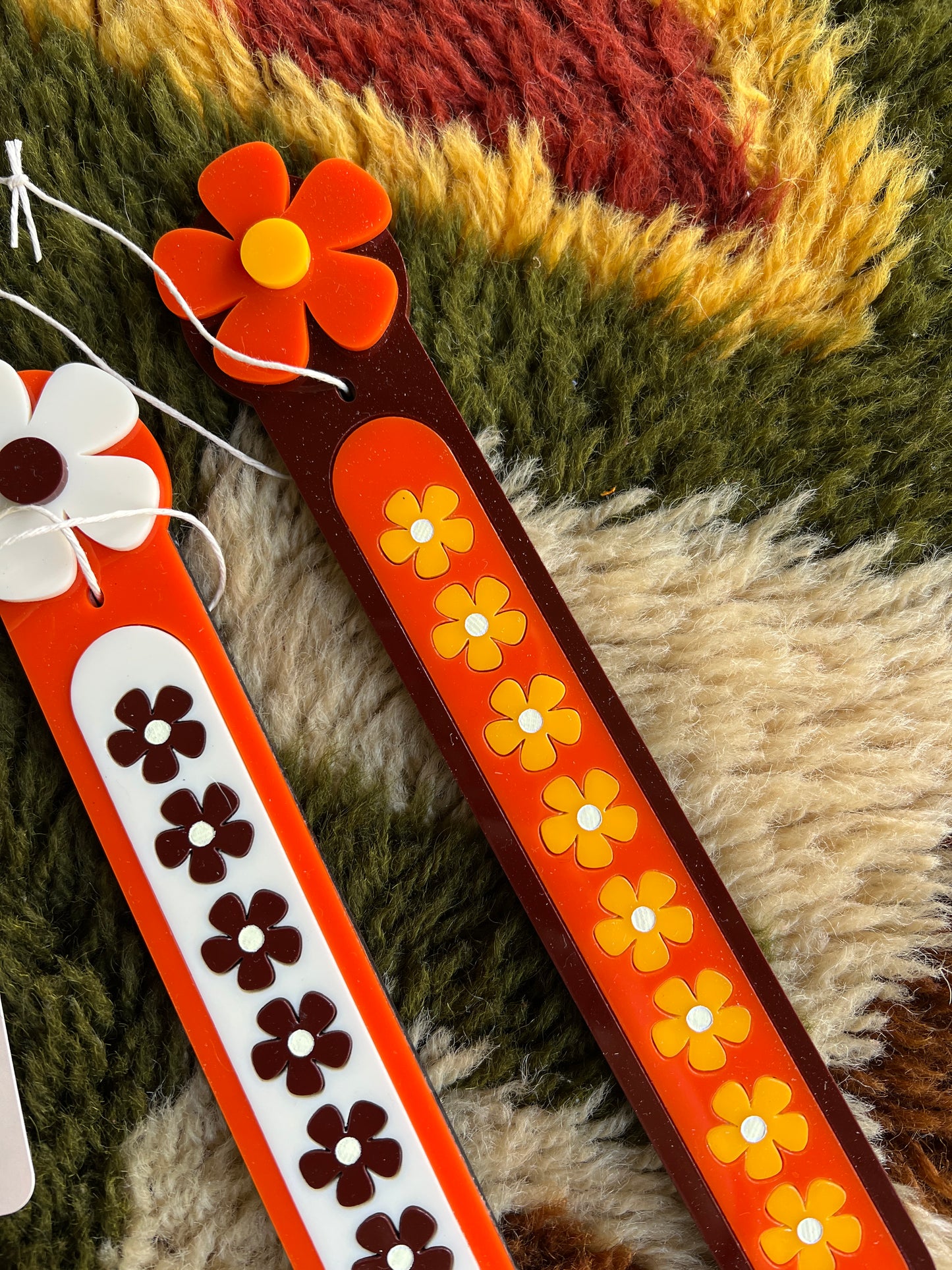FRIED FLOWERS 1970s Lasercut Retro Groovy Flower Incense holder: Orange