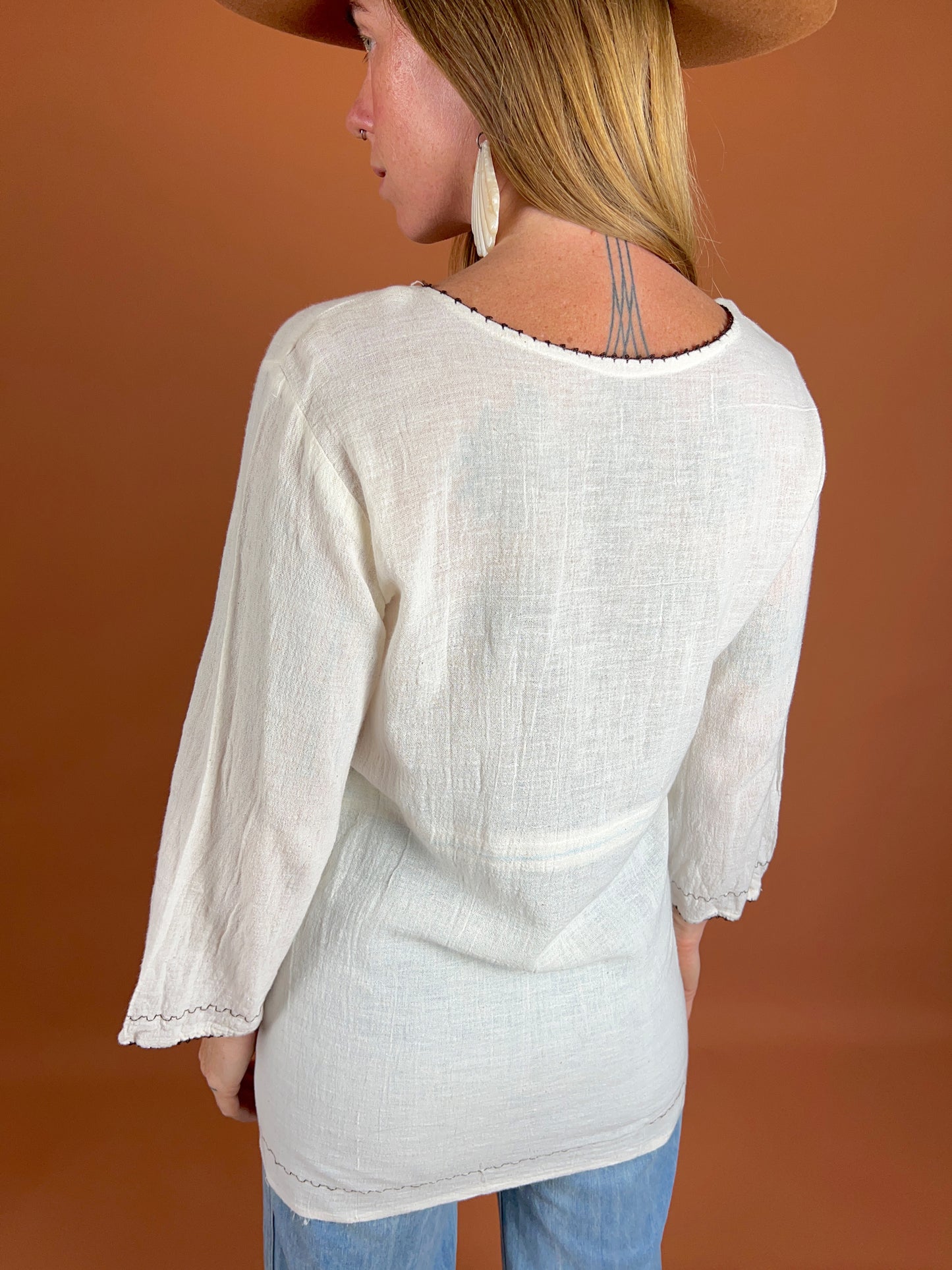 VINTAGE 70's Mexican Blouse 8