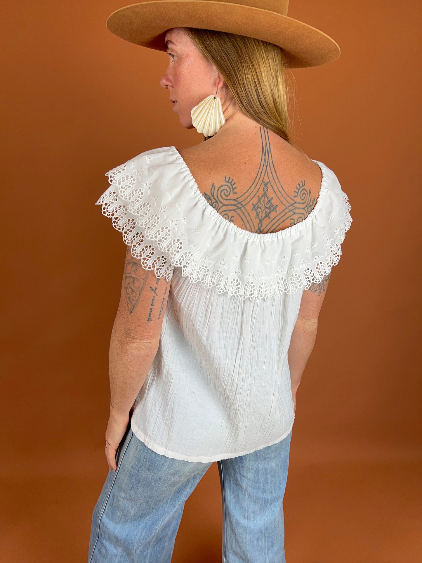 VINTAGE 60's Anglaise Blouse 12-14