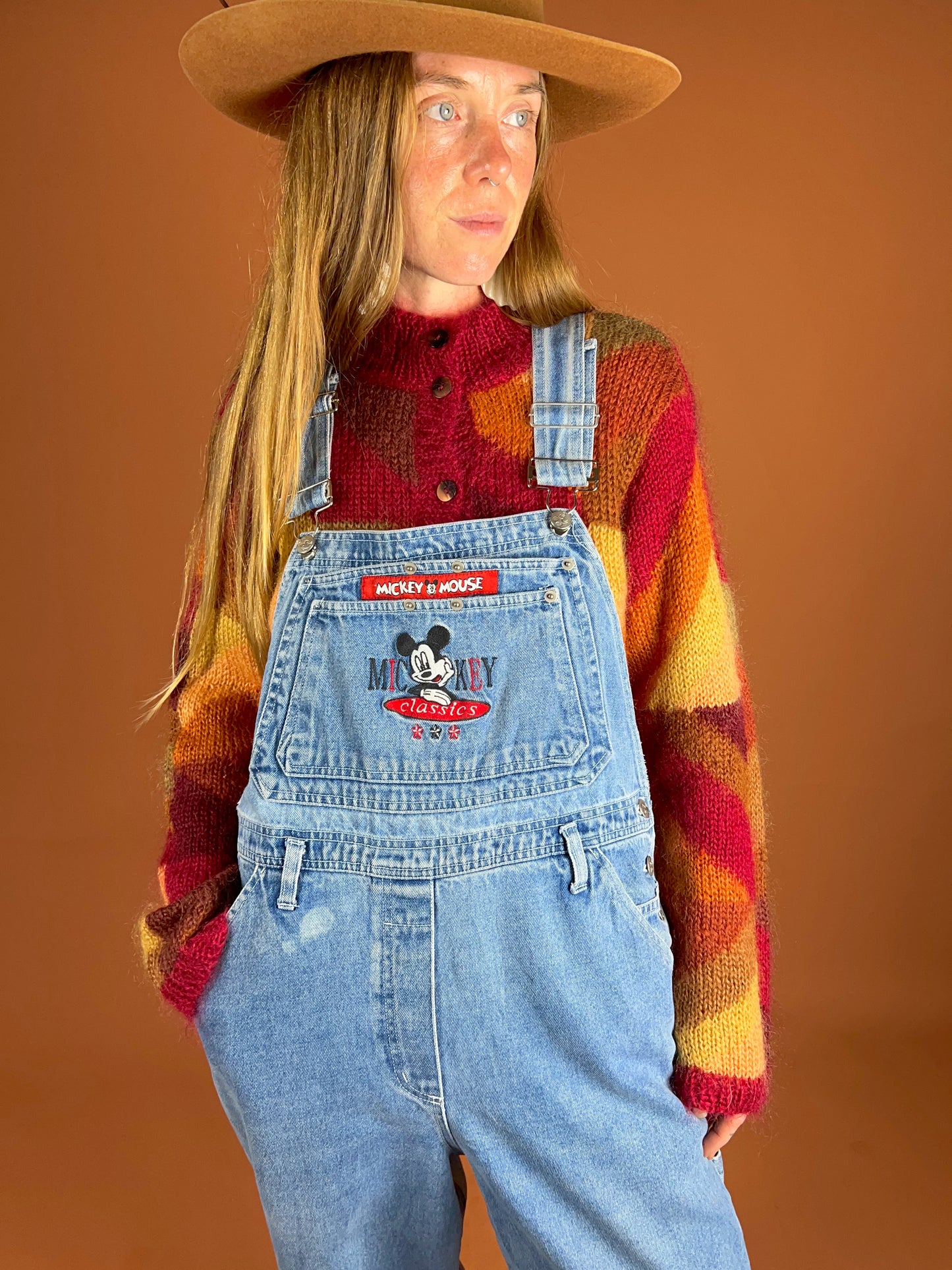 VINTAGE 80's Mickey Mouse Denim Overalls 16
