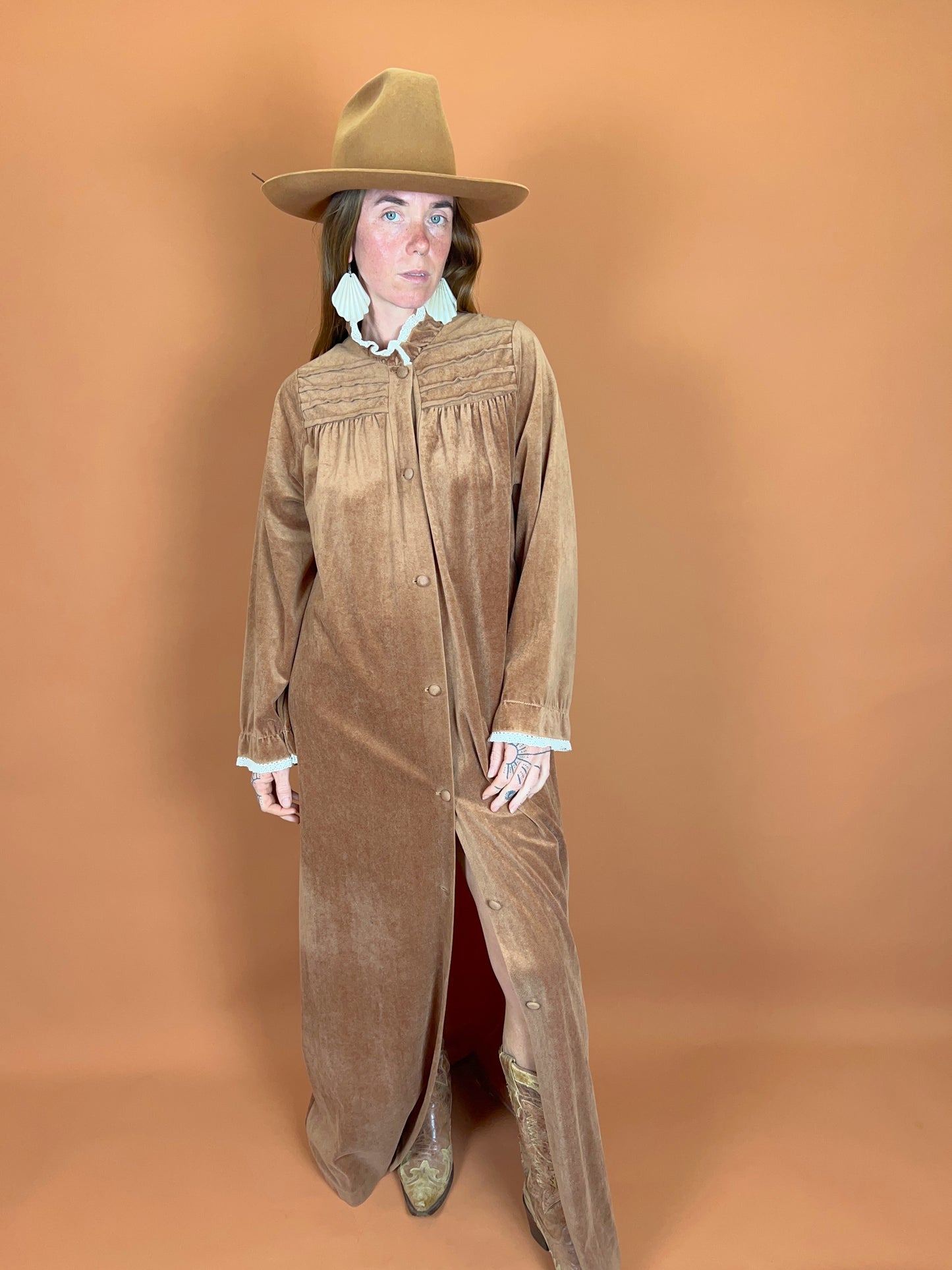 VINTAGE Velvet Maxi Dress/Robe 16