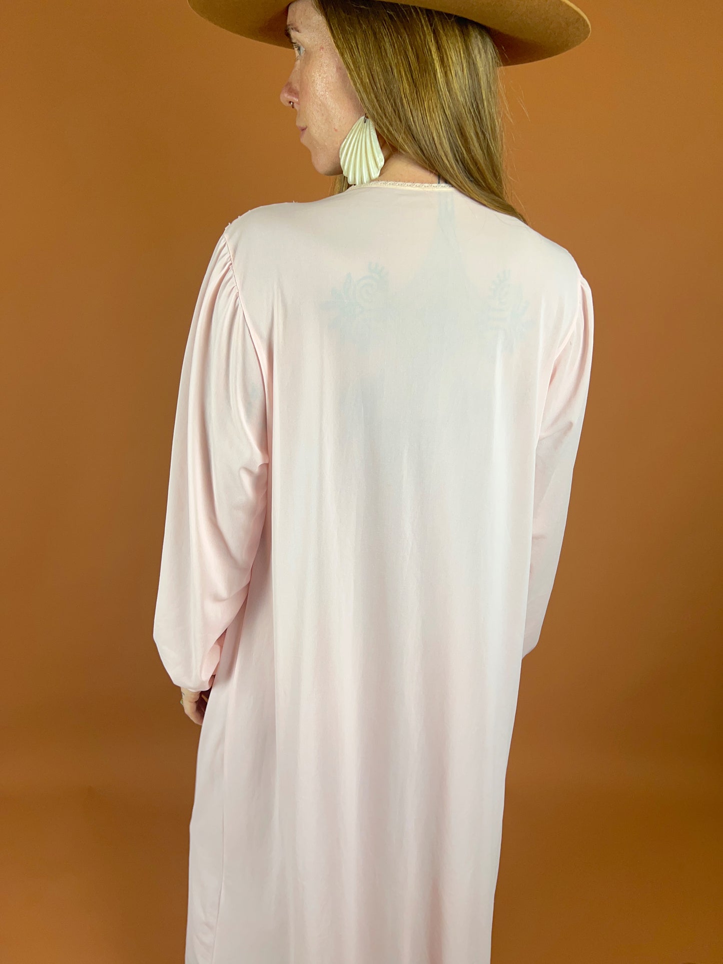 VINTAGE 60's Long Sleeve Nightgown Maxi Dress 14-16