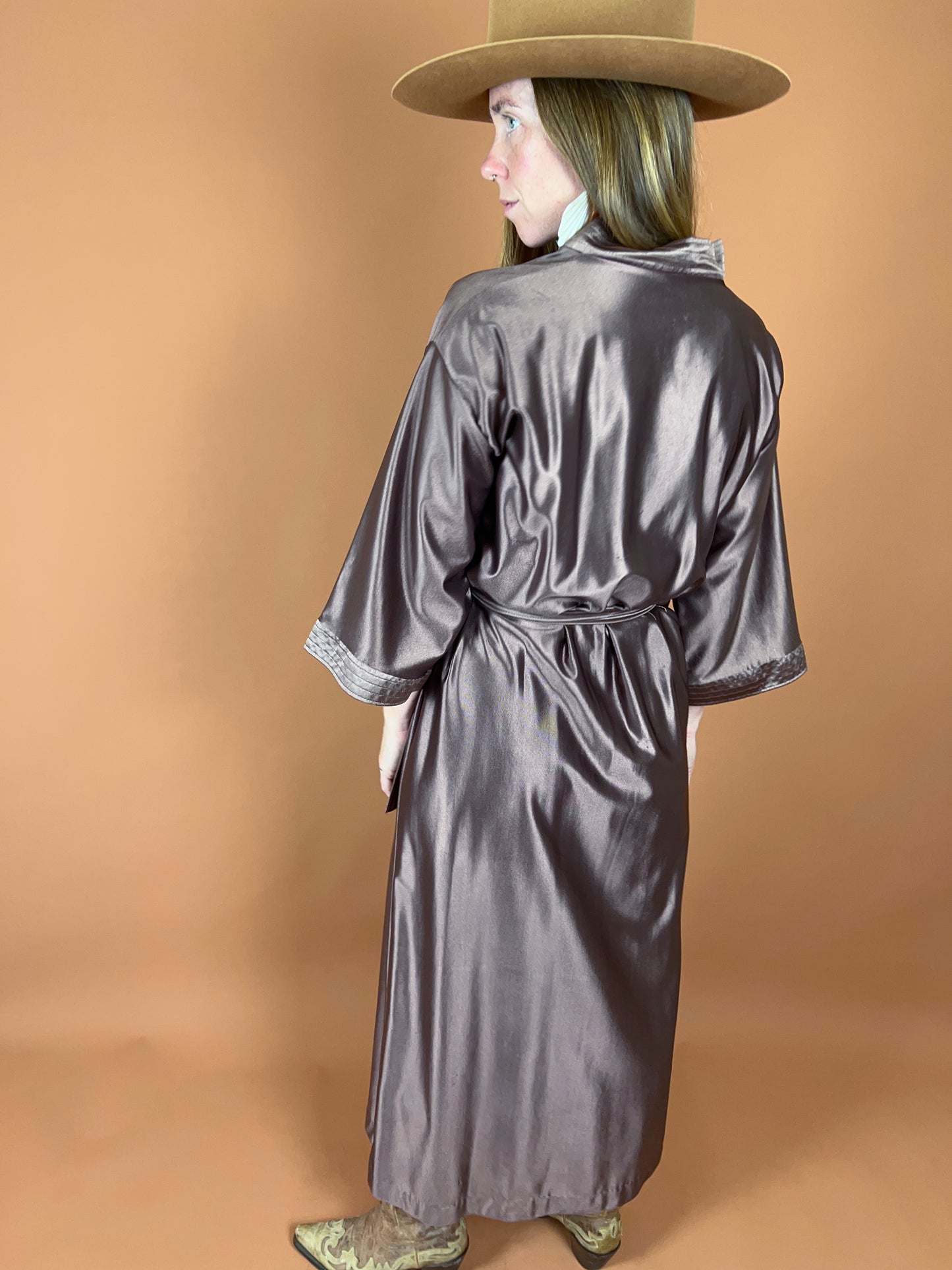 VINTAGE 70's Satin Robe OS