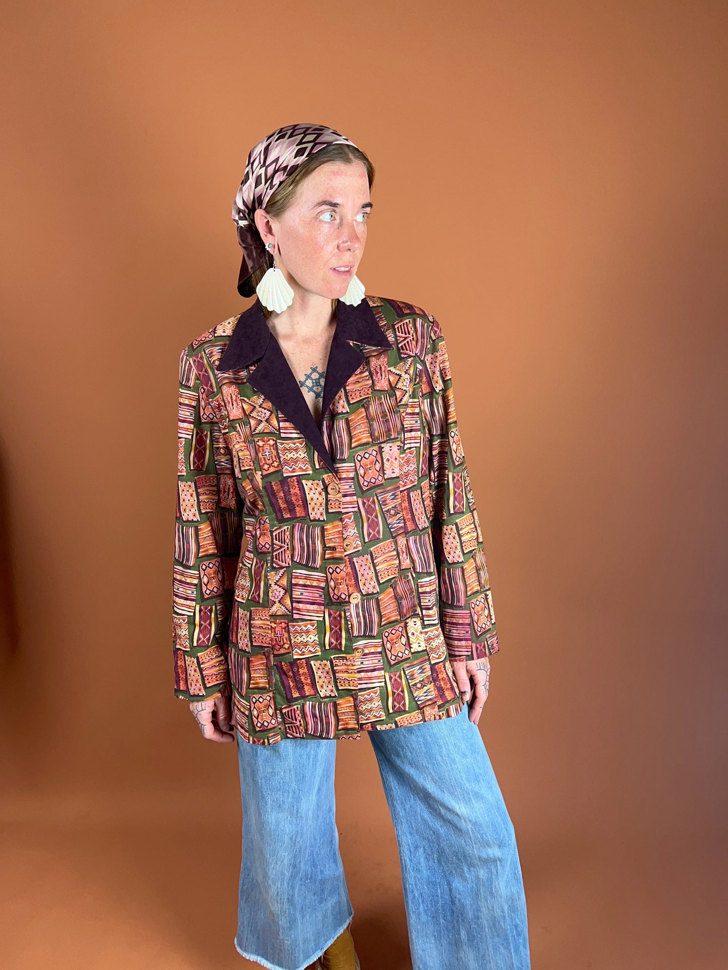VINTAGE 70's/80's Handmade Cotton Printed Jacket 10-12