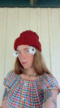 Load image into Gallery viewer, COFFEE MONEY Deep Red Wool Blend Crochet Beanie