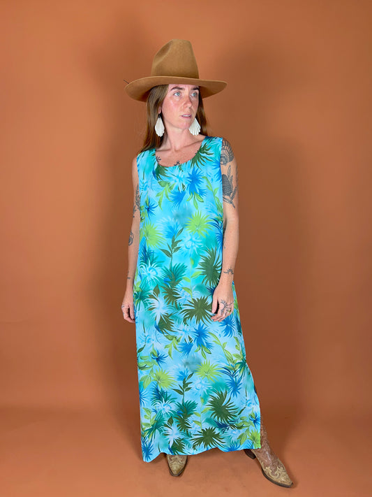 VINTAGE 90's Floral Maxi Dress 14-16