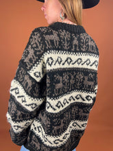 Load image into Gallery viewer, VTG 60&#39;s/70&#39;s Handmade Nordic Knit Wool Oversize Jumper 14-16