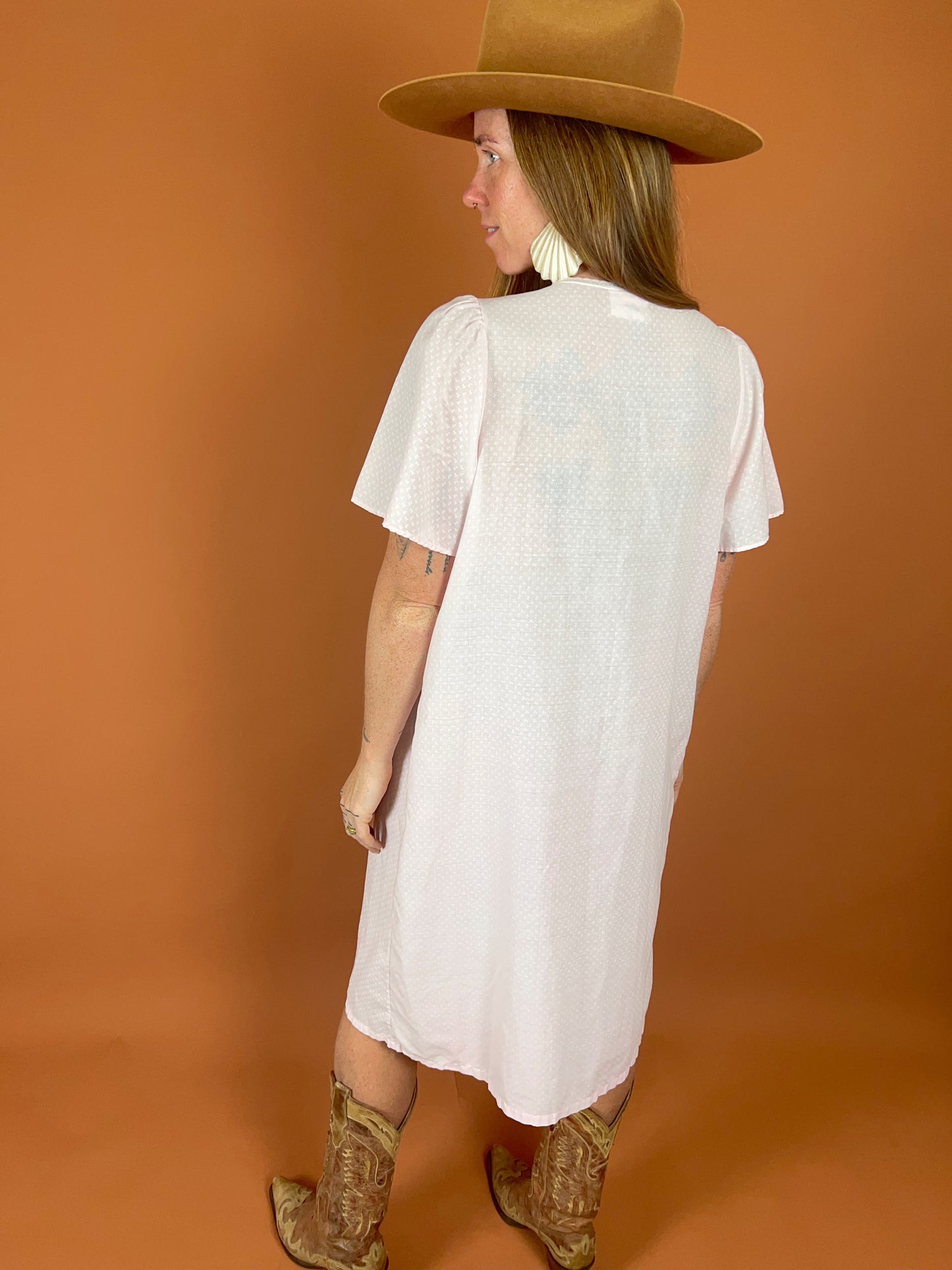 VINTAGE 70's Nightgown Midi Dress 12