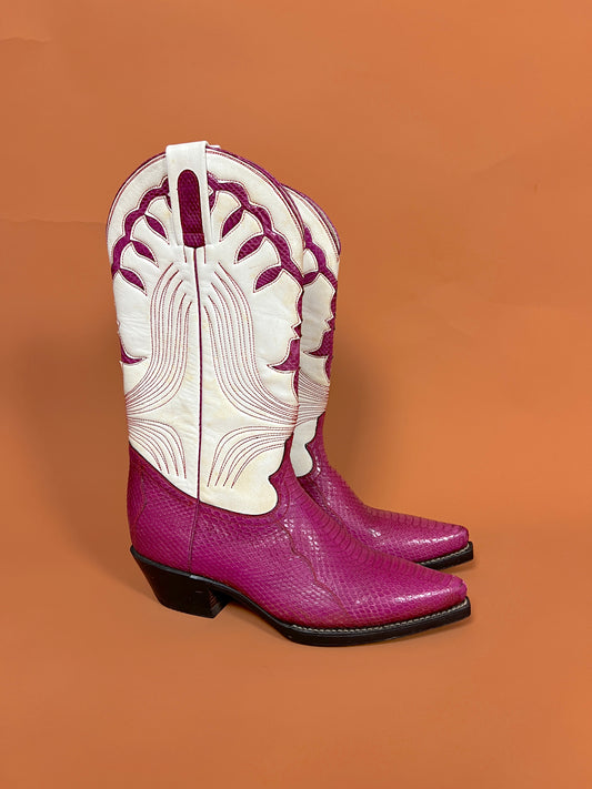 Y2K Tom Horn by Dan Post Snakeskin Cowboy Boot 36/5.5