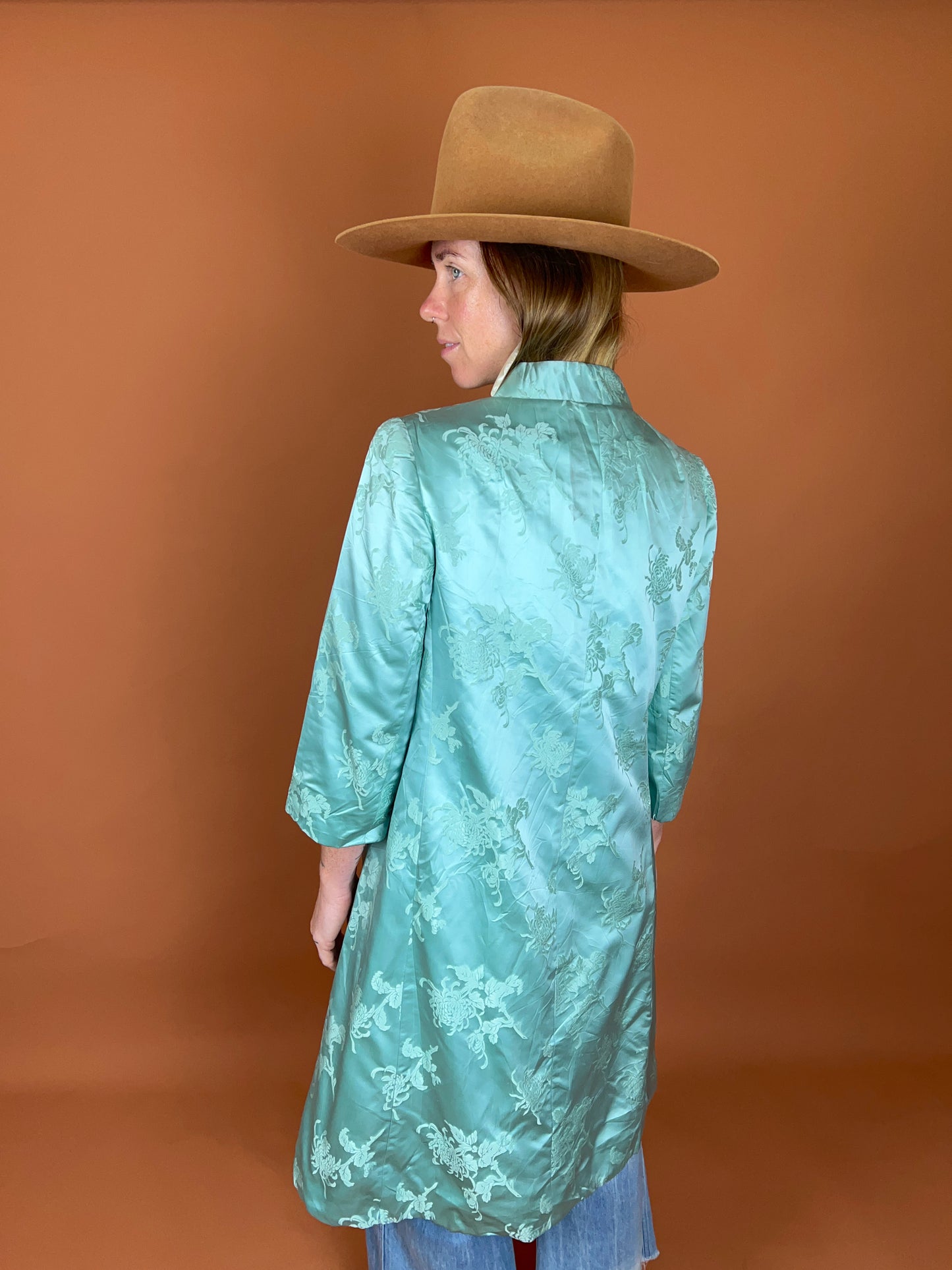 VINTAGE 60's Long Silk Jacket 10