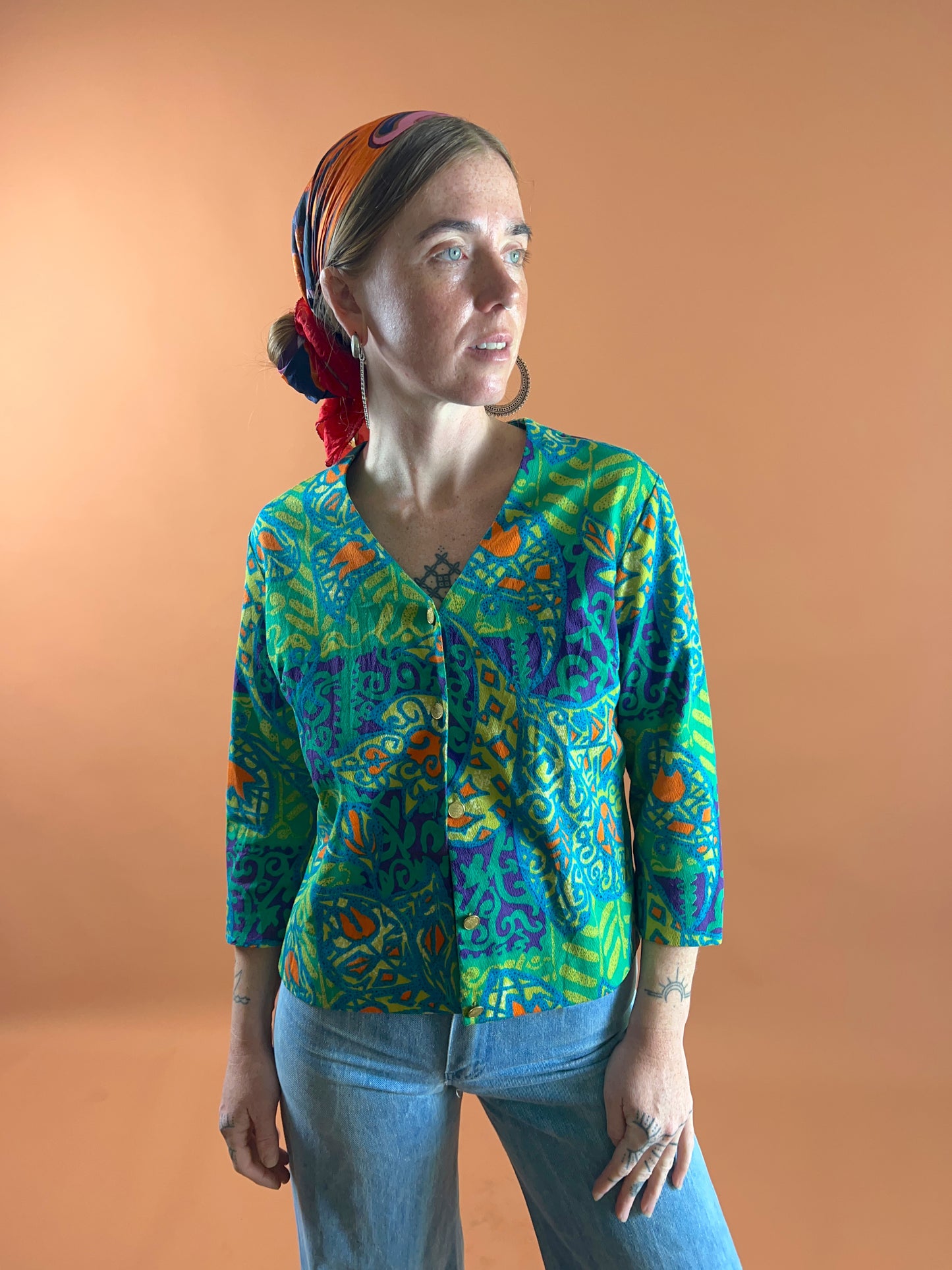 VINTAGE 60's Paisley Cotton Shirt 8-10