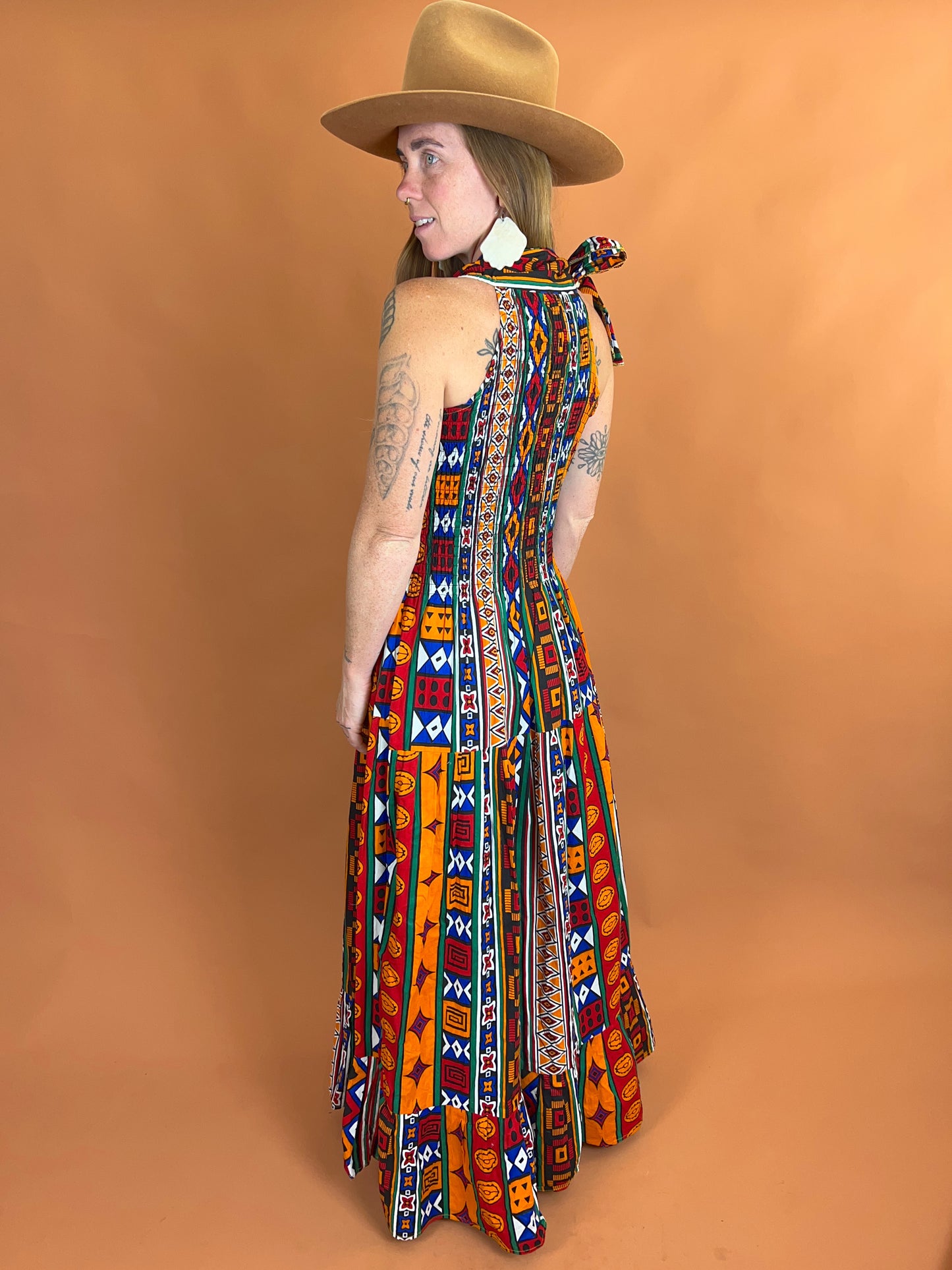 VINTAGE 70’s/80’s Cotton Maxi Dress OS