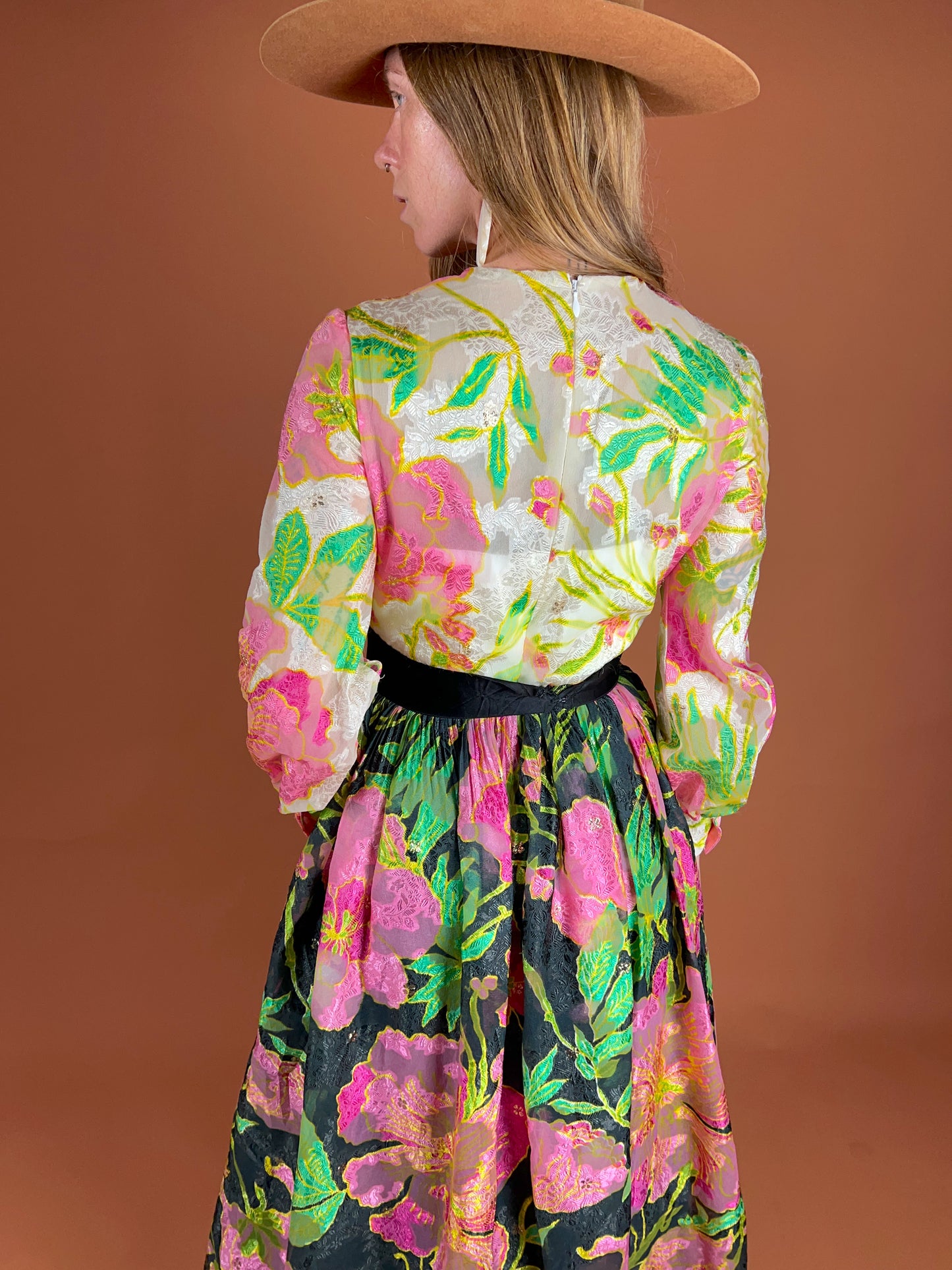 VINTAGE 60's Floral Maxi Dress 6