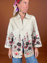 Load image into Gallery viewer, VTG 80&#39;s Silk Blend Floral Blazer Jacket 12-14