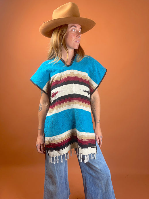 VTG 70's/80's Woven Poncho 12-14