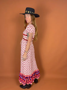 VTG 60's/70's Floral Prairie Maxi Dress 6