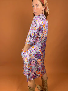 VTG 60's Floral Midi Dress 12-14