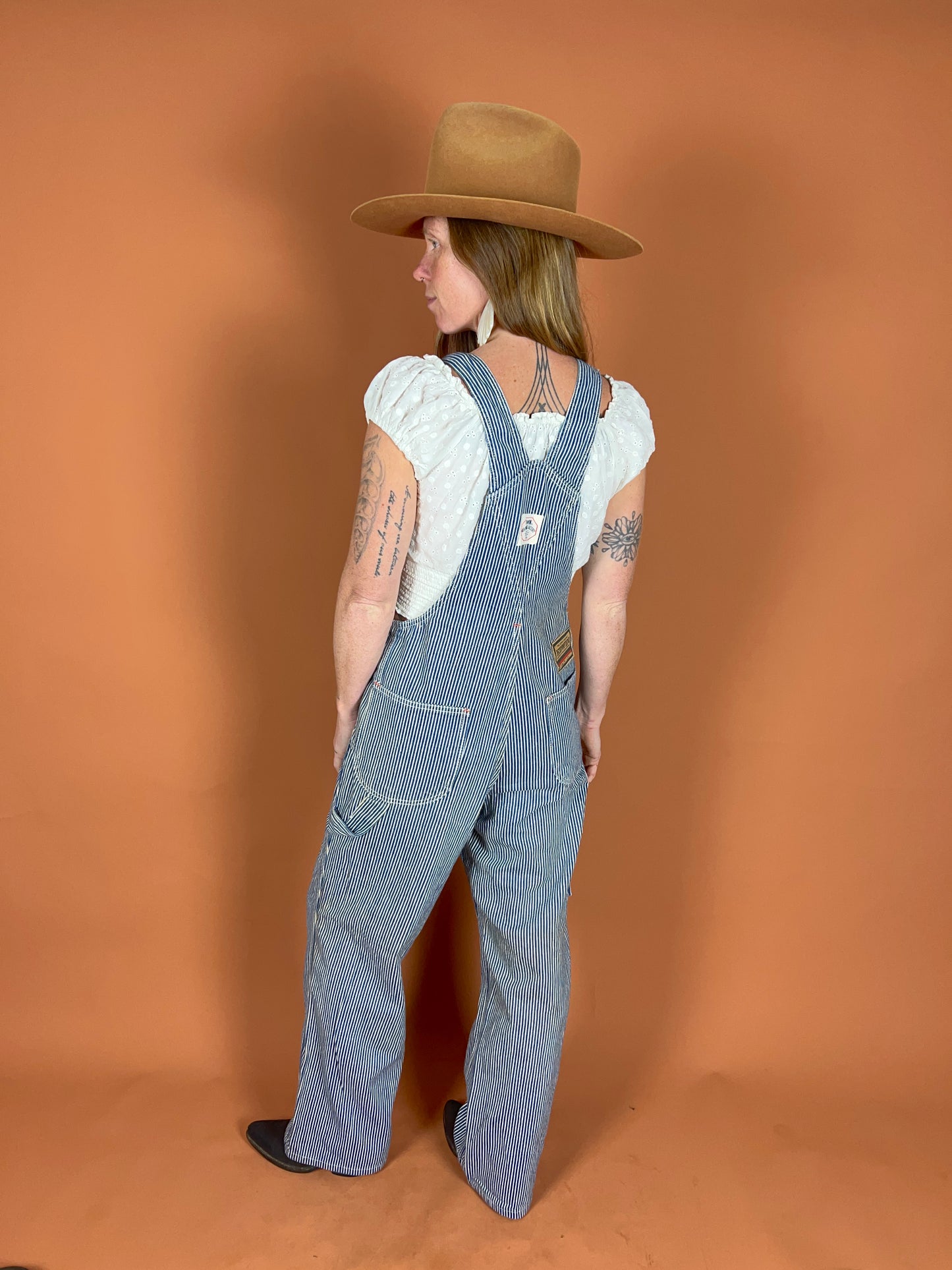 VINTAGE 80's Hickory Stripe Overalls 8-10