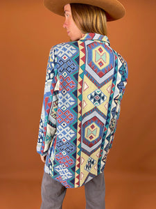 VTG 70's/80's Aztec Long Blazer Jacket 12-14