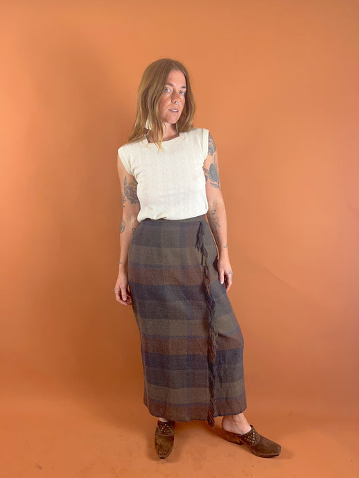 VTG 80's Wool Maxi Skirt 10