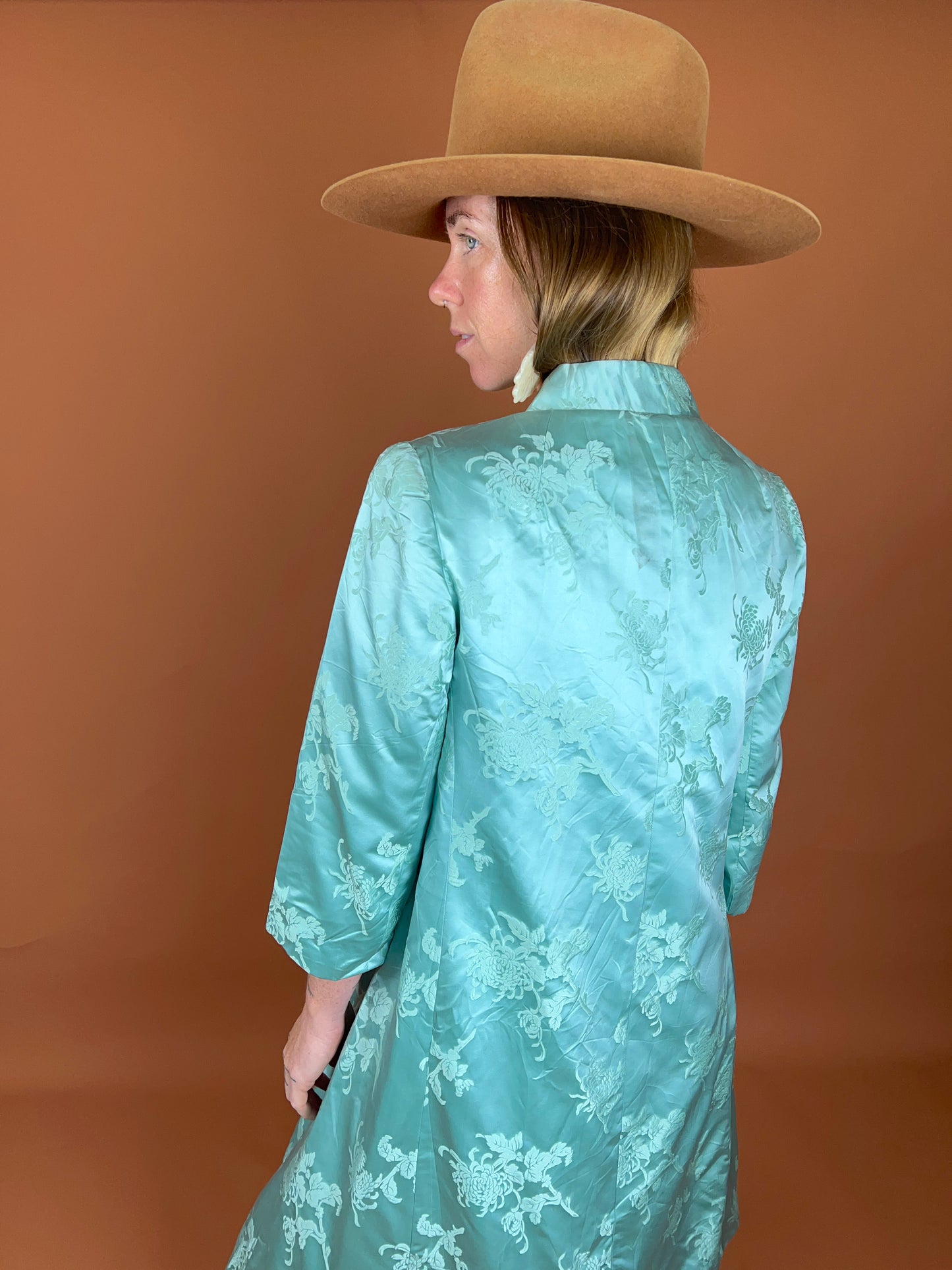 VINTAGE 60's Long Silk Jacket 10