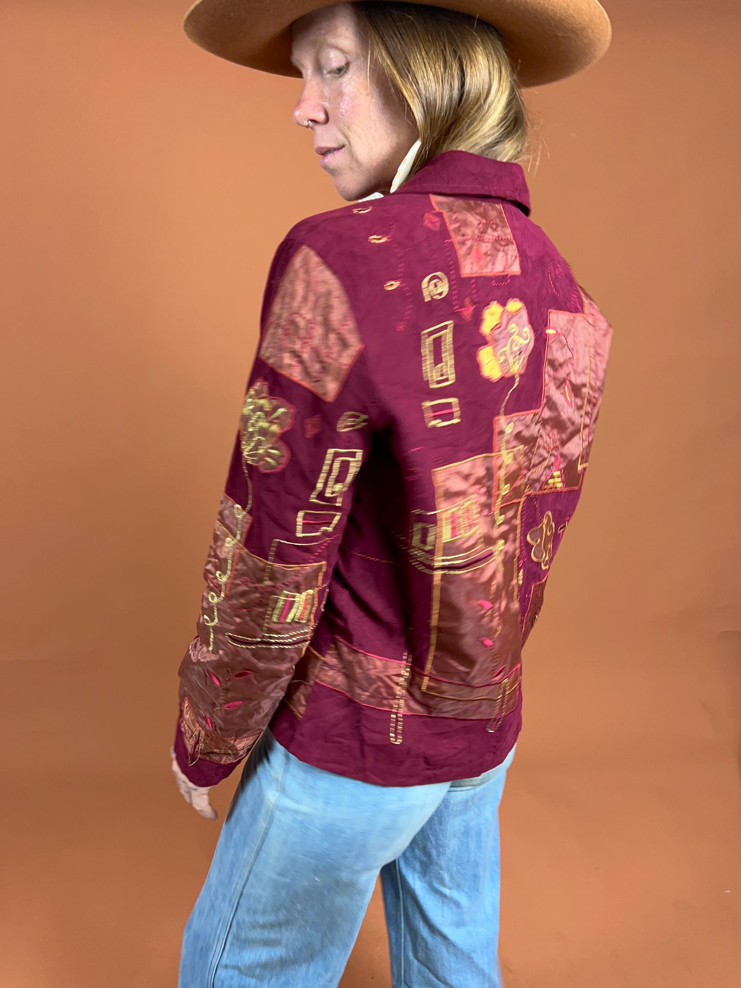 VINTAGE 80's Patchwork Jacket 8-10