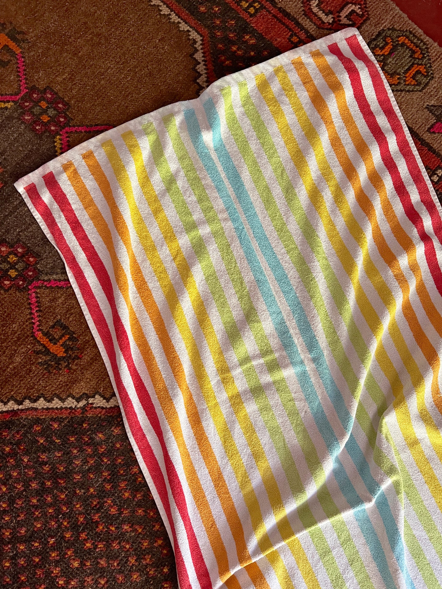 VINTAGE 70's Rainbow Stripe Towel