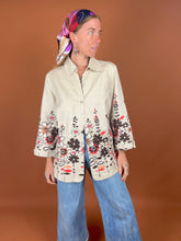 Load image into Gallery viewer, VTG 80&#39;s Silk Blend Floral Blazer Jacket 12-14
