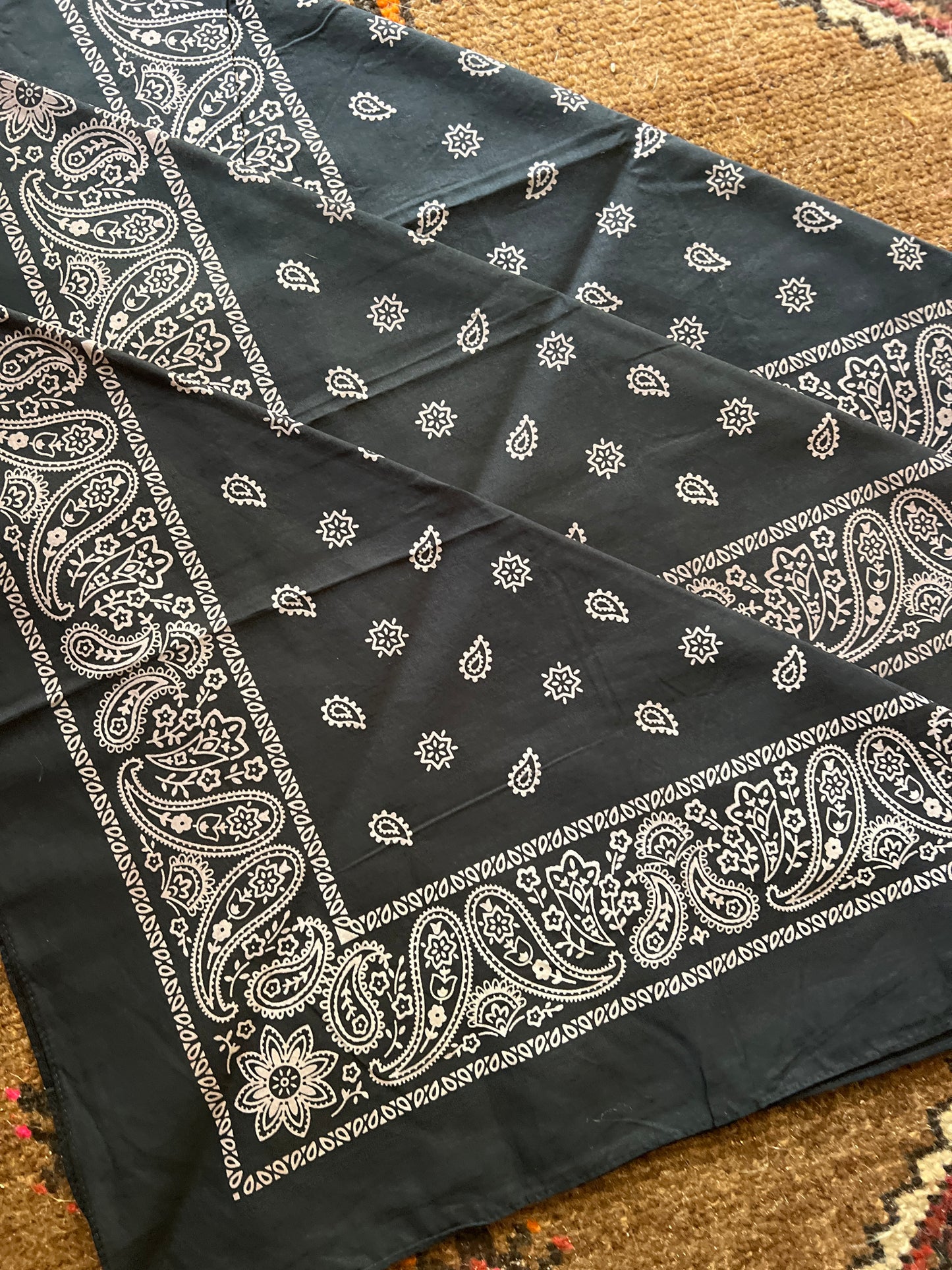 BOOTS ARE MY ROOTS Black Hand Dyed Bandanas
