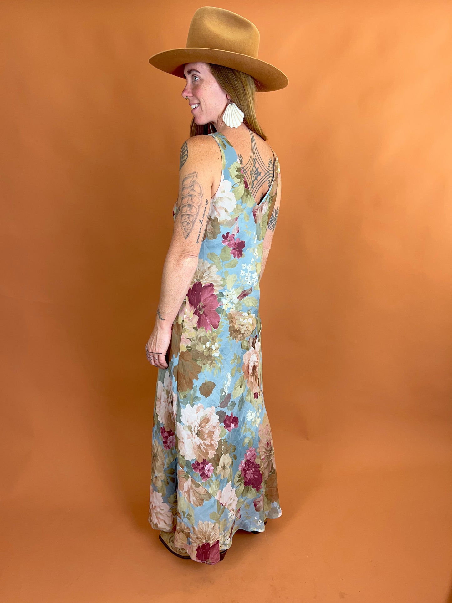VINTAGE 70’s Floral Maxi Dress 10-14