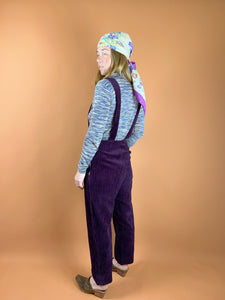 VTG 80's Plum Corduroy Overalls