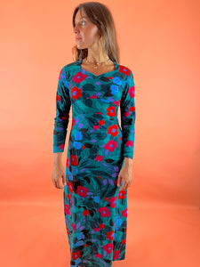 VTG 70's Floral Maxi Dress 8