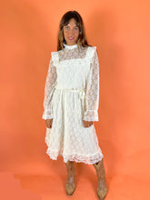 Load image into Gallery viewer, VTG 60&#39;s Lace Prairie Dress 12