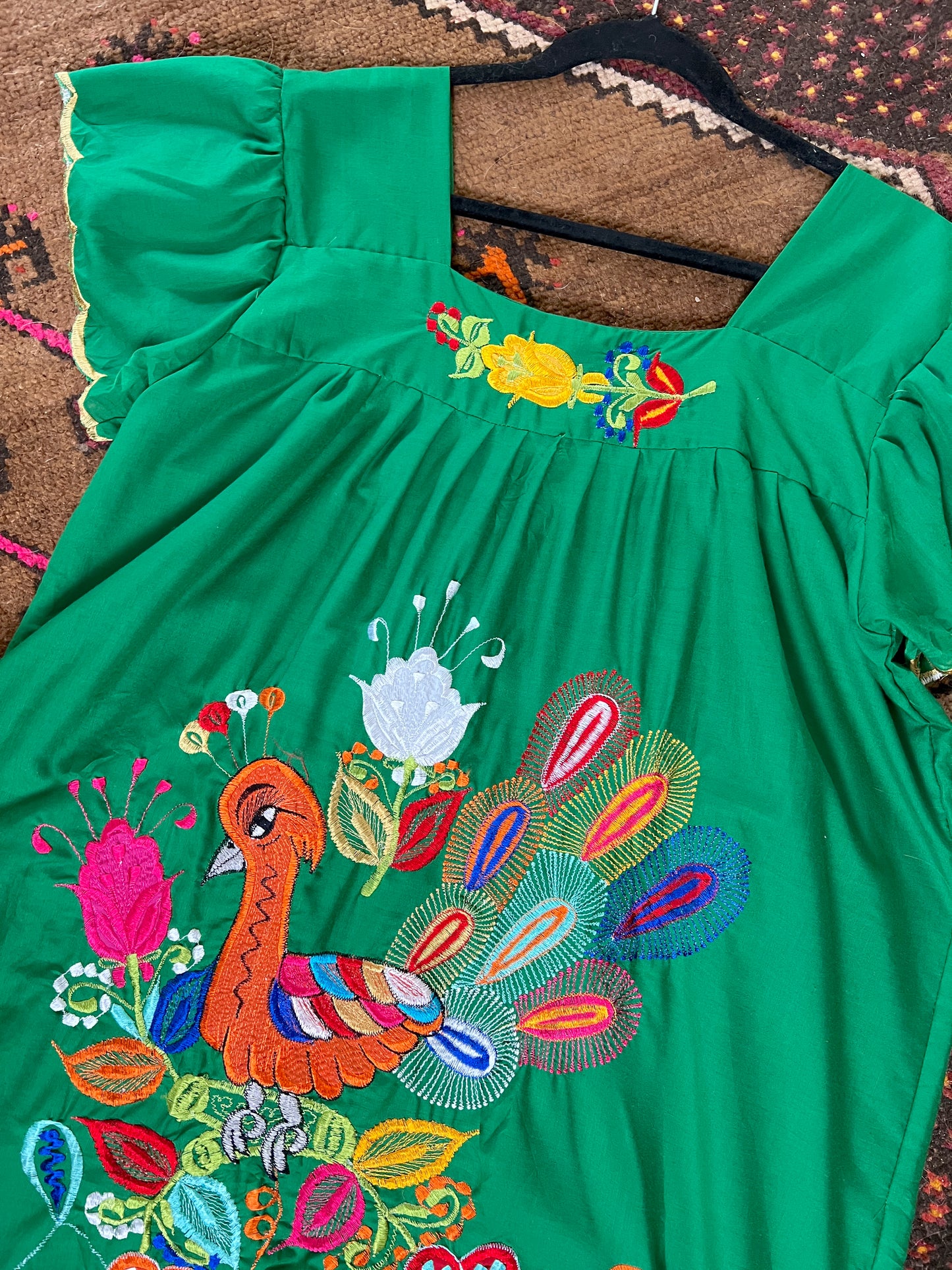 VINTAGE 80's Mexican Embroidered Dress 14-16