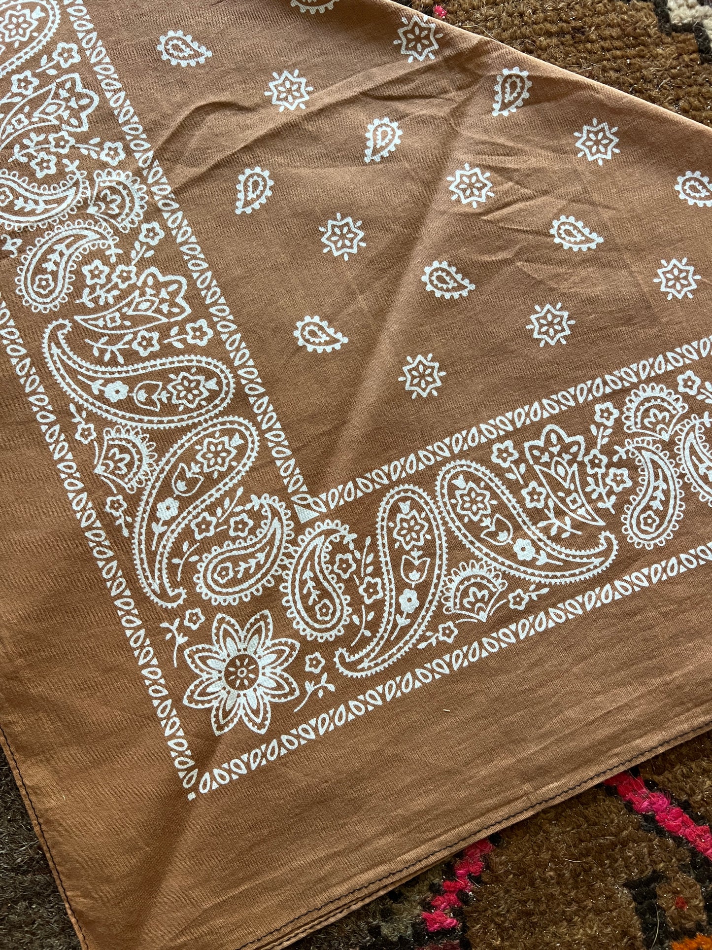 BOOTS ARE MY ROOTS Hand Dyed Light Brown Bandana