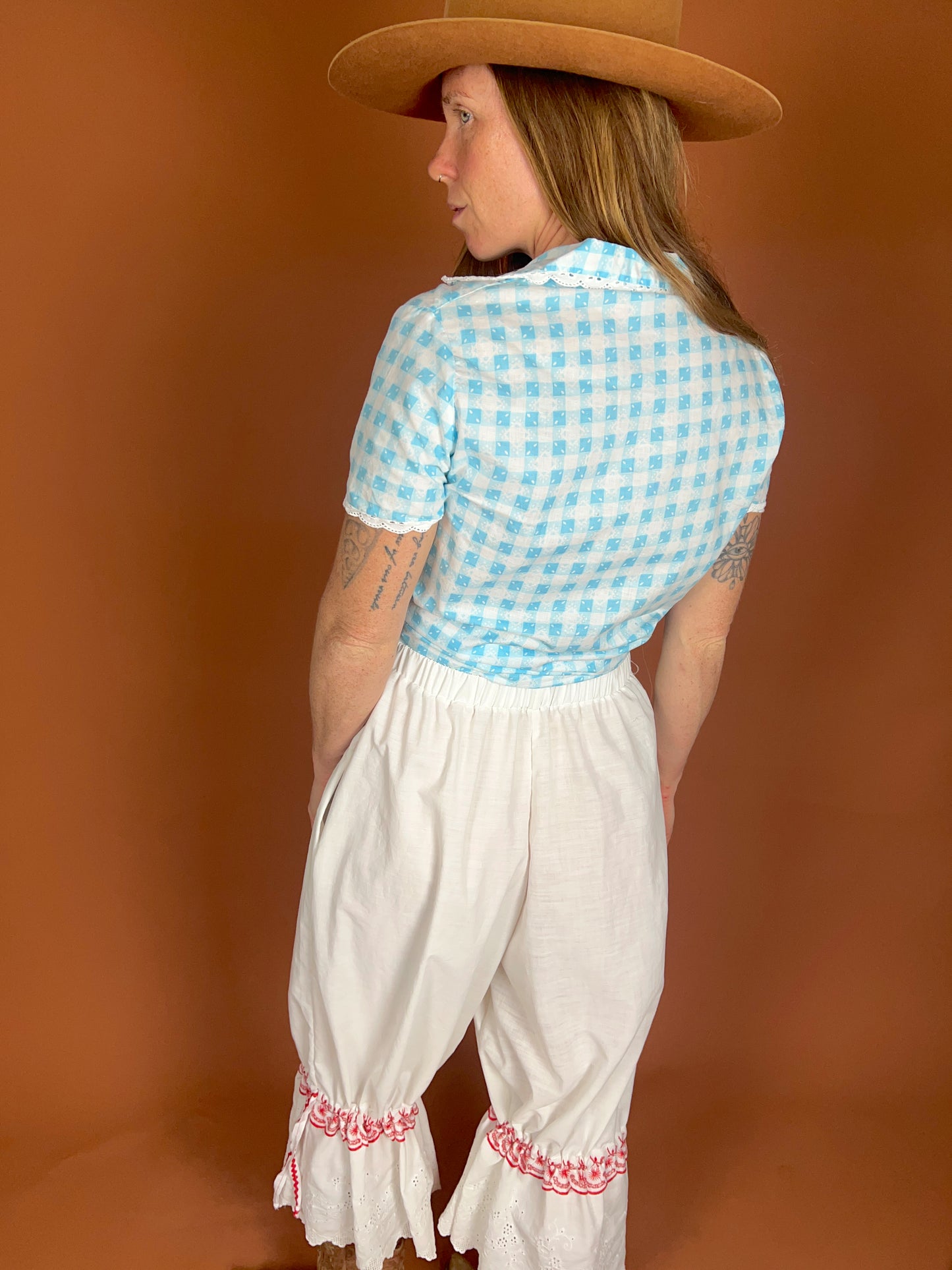 SECOND SHINE SLOW FASHION Up-Cycled Anglaise Long Bloomers 12-16