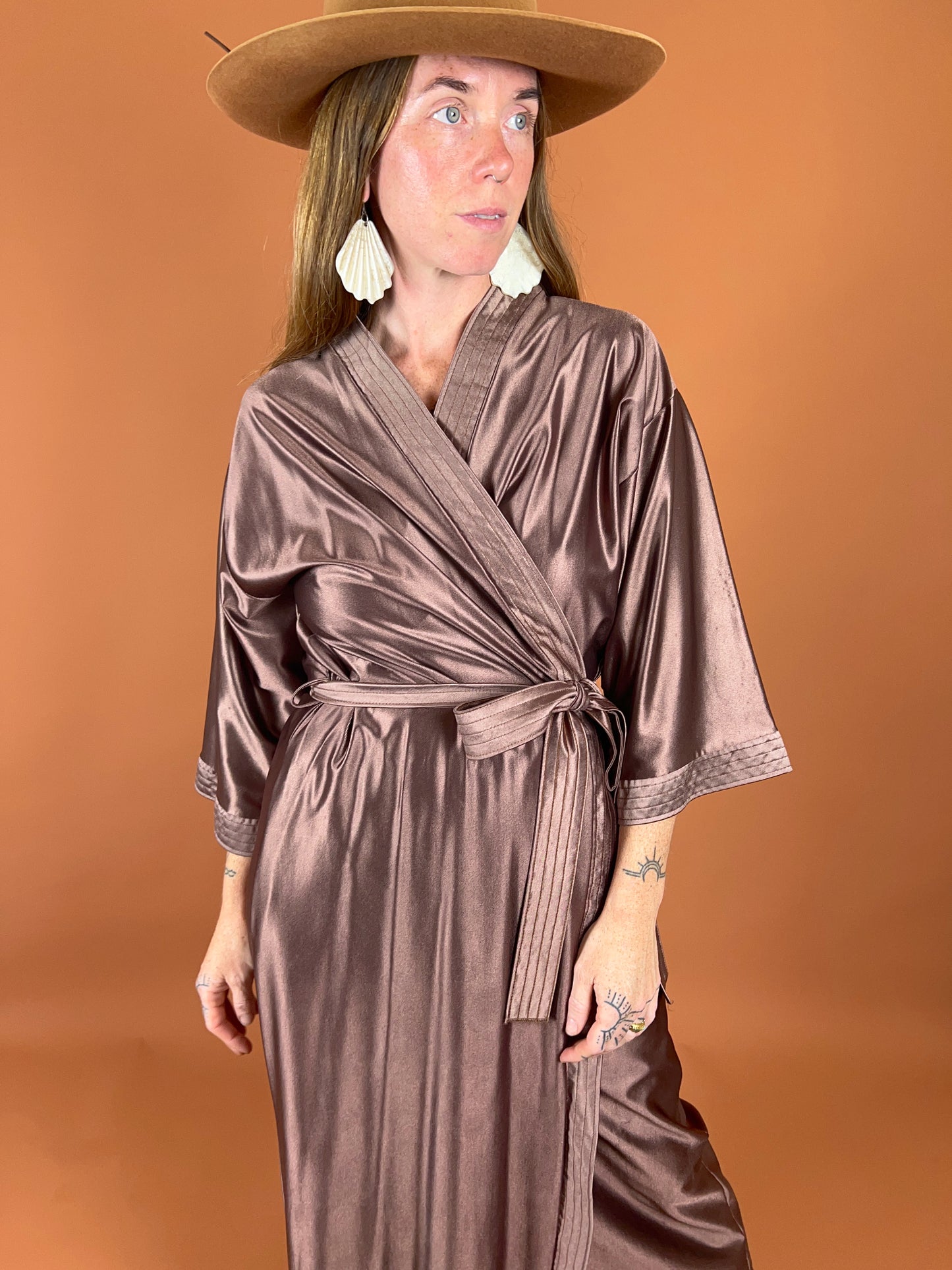 VINTAGE 70's Satin Robe OS