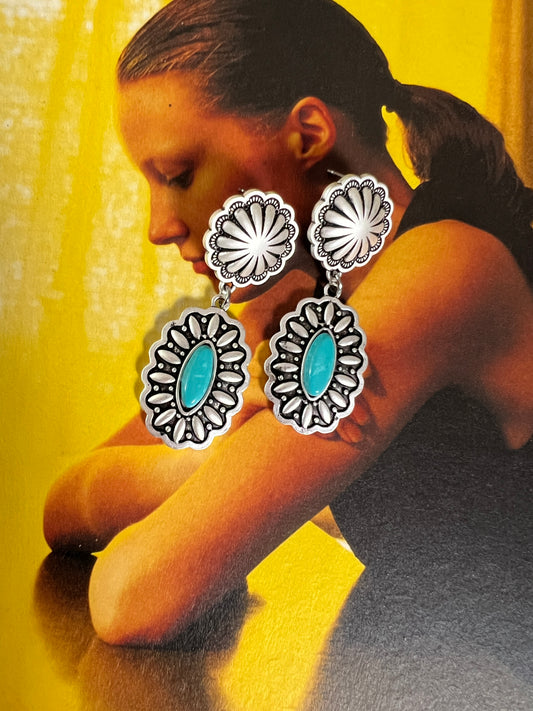 ISAC Boho Turquoise Post Earrings