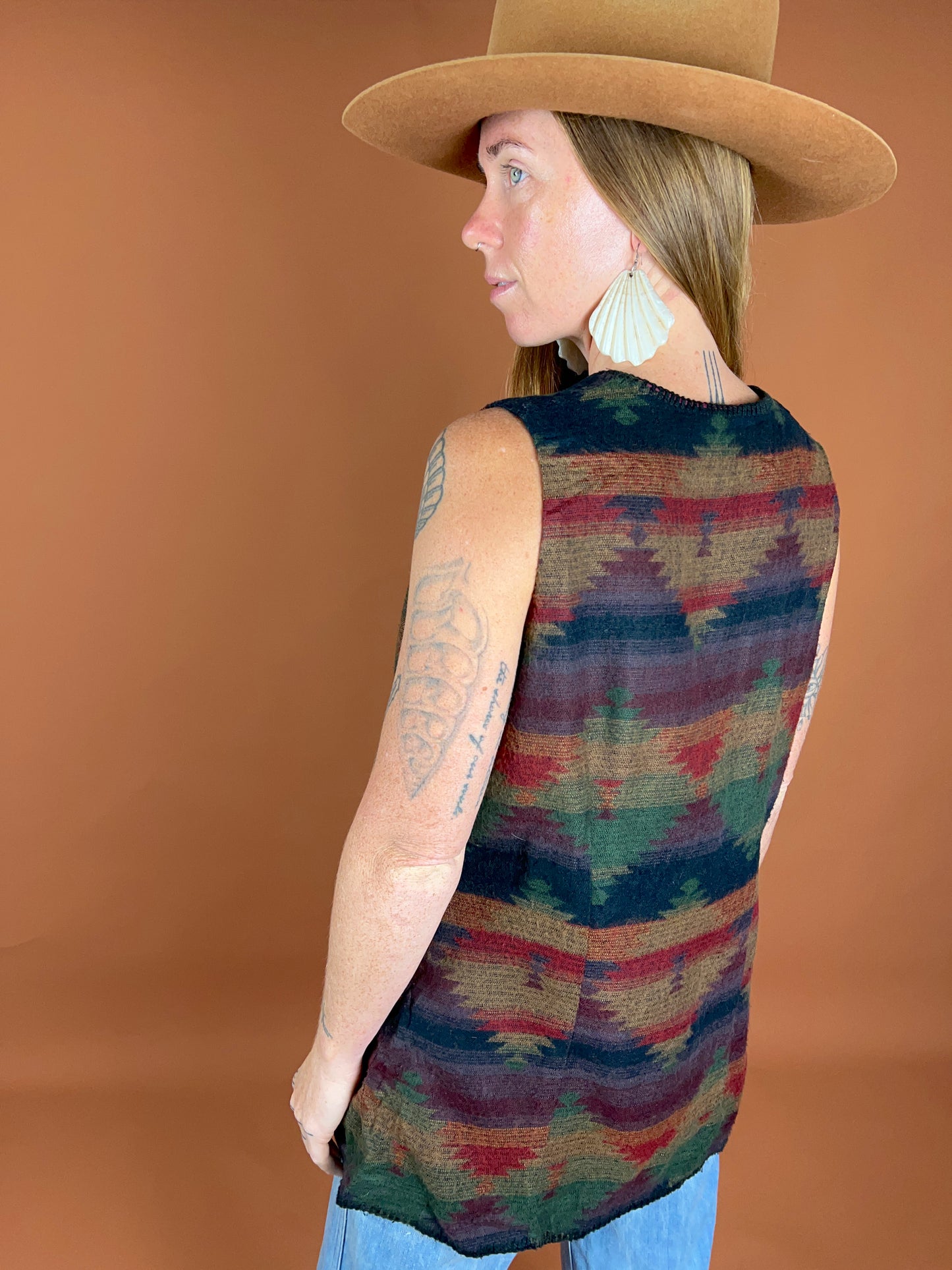 VINTAGE 60's Aztec Wool Vest 12-14