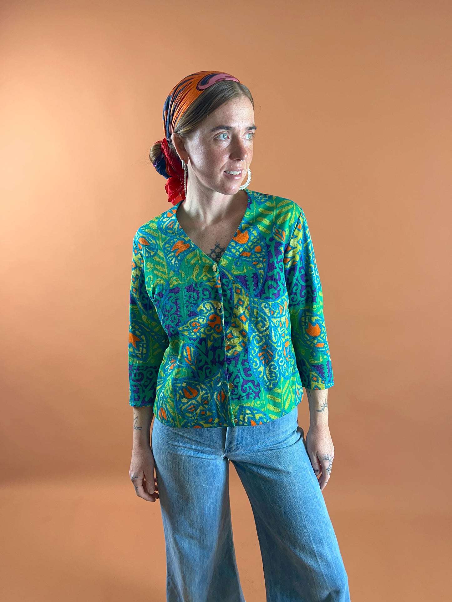 VINTAGE 60's Paisley Cotton Shirt 8-10