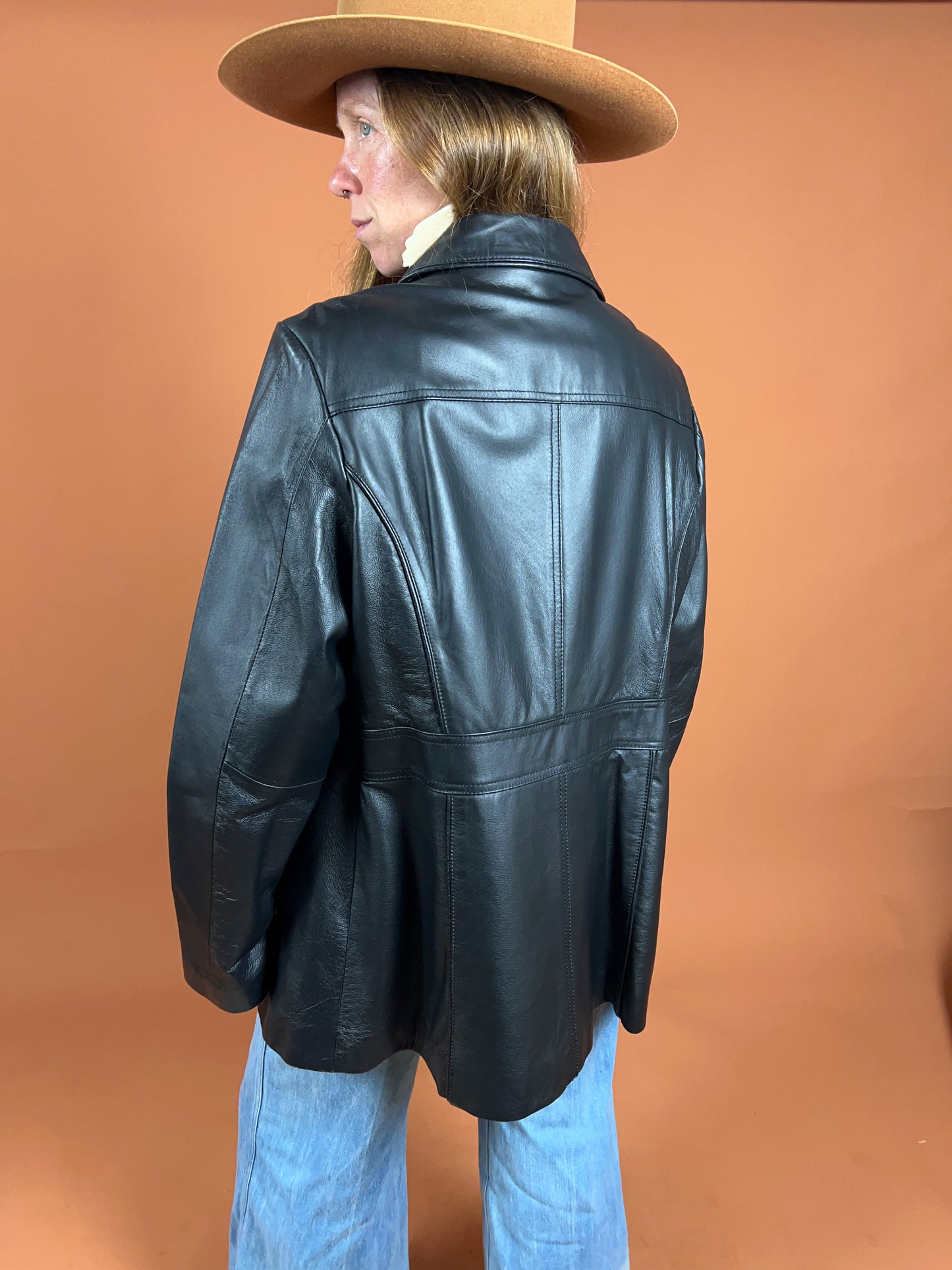 VINTAGE 80's/90's Leather Jacket 14-16