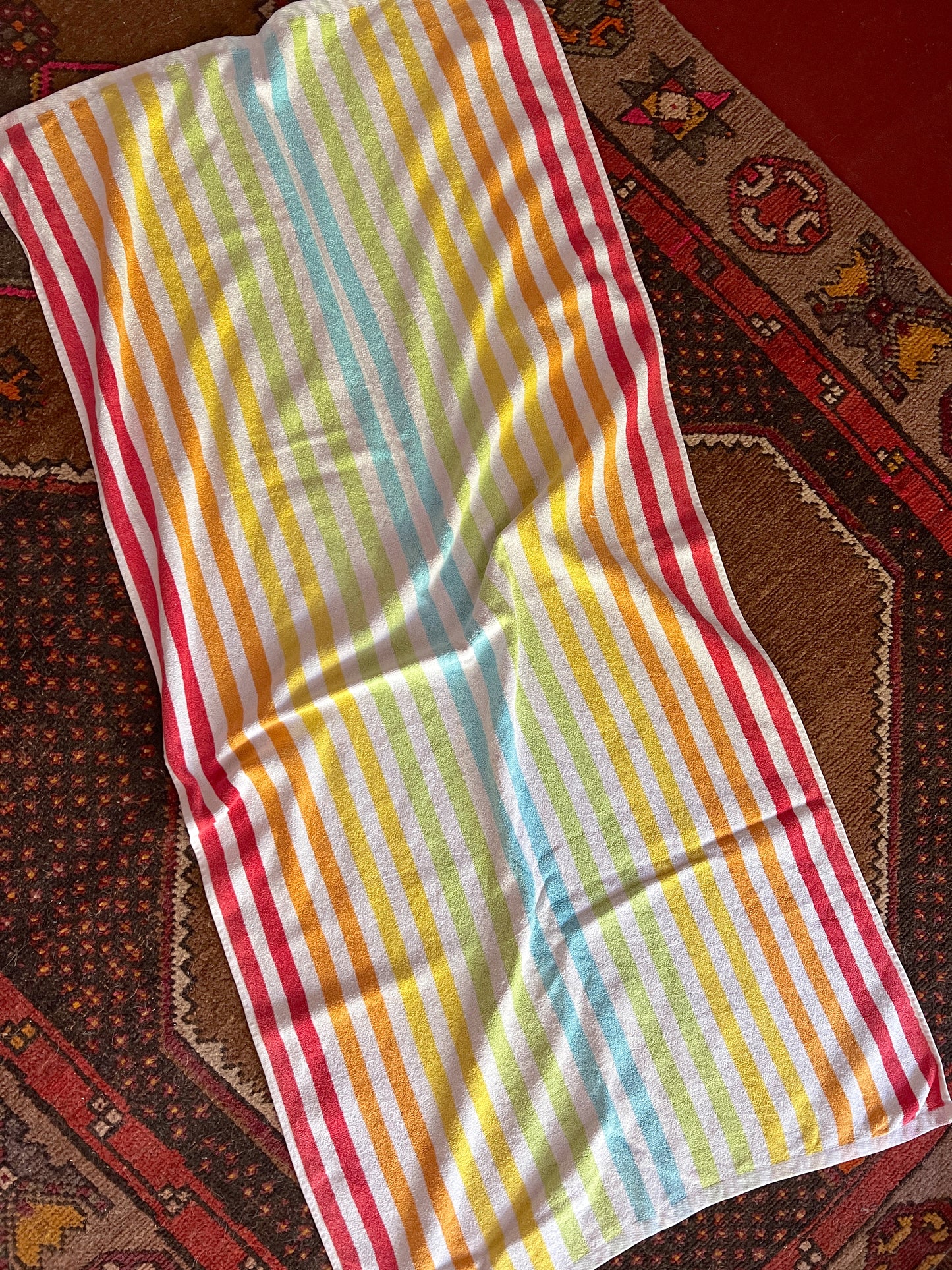 VINTAGE 70's Rainbow Stripe Towel