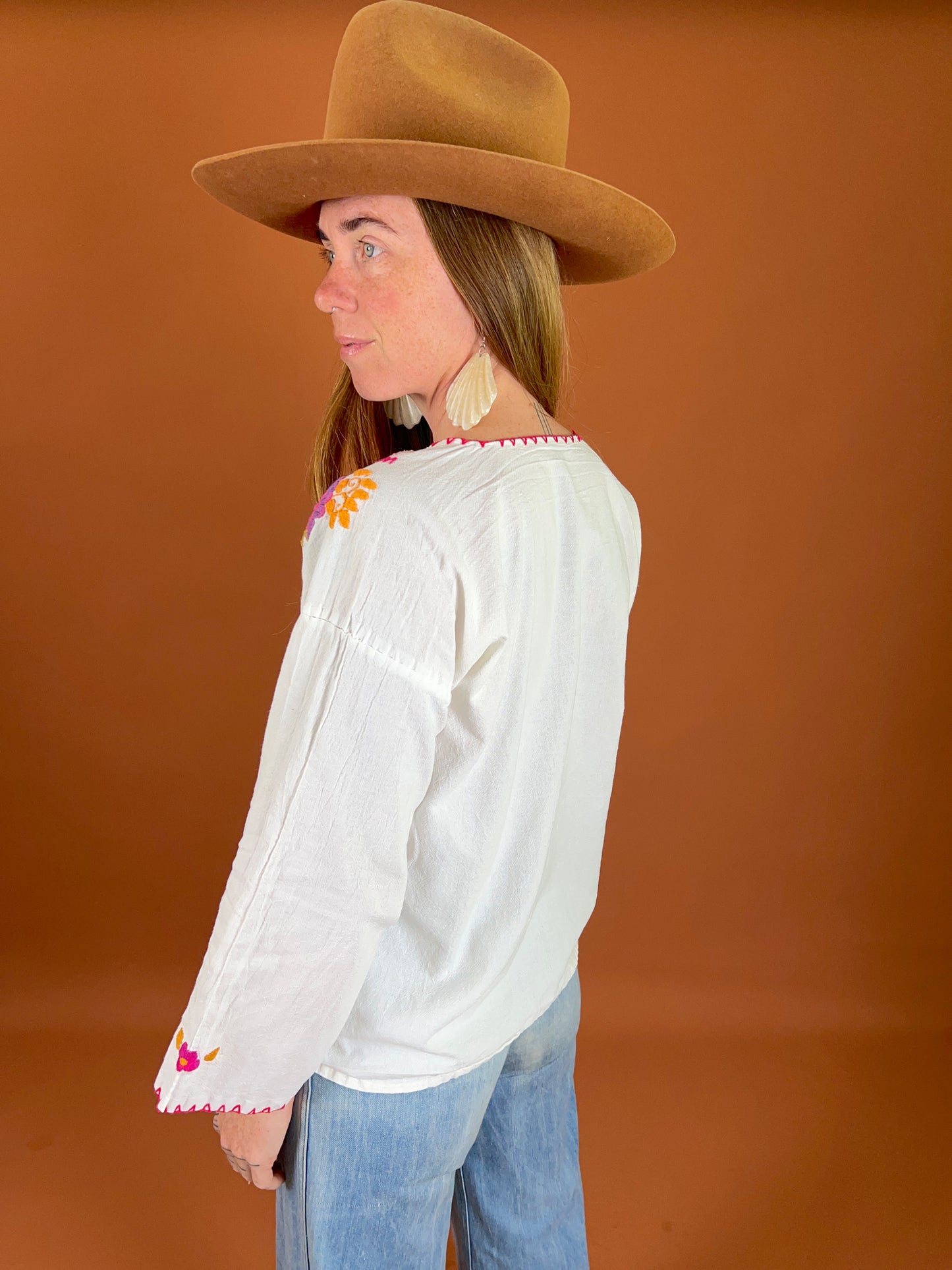 VINTAGE 60's/70's Mexican Cotton Blouse 12-14