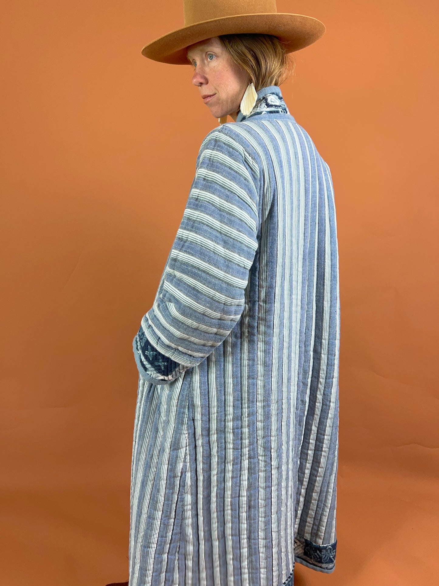 VINTAGE 80’s Reversible Long Jacket/Robe Free Size