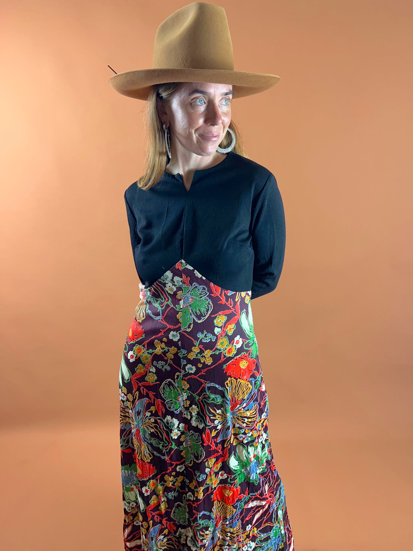 VINTAGE 70's Maxi Dress 8-10