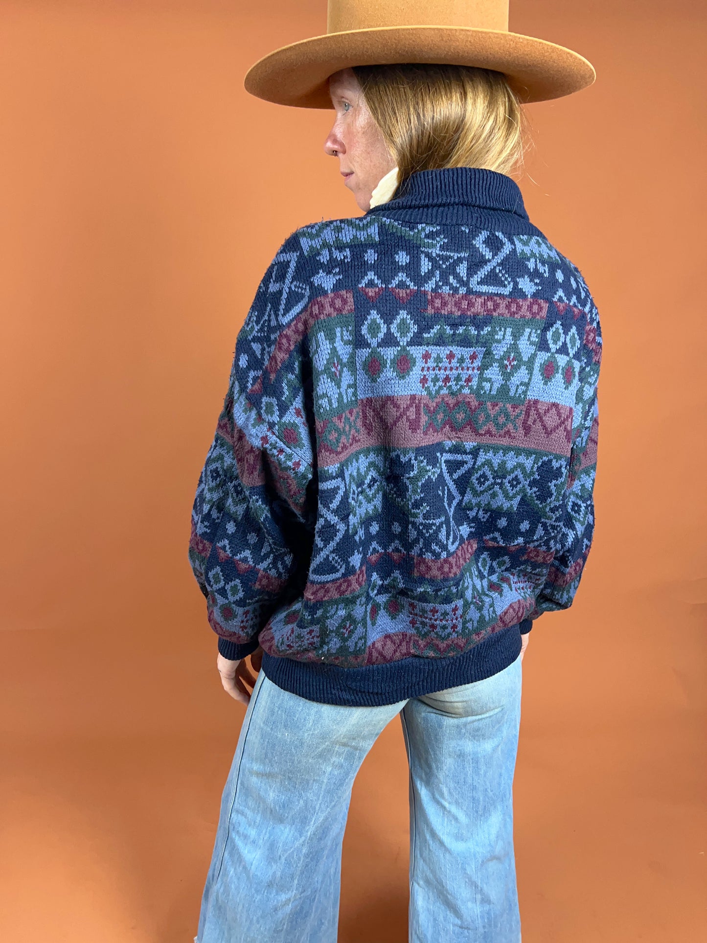 VINTAGE 80's Knit Bomber Jacket 16-18