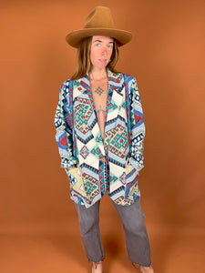 VTG 70's/80's Aztec Long Blazer Jacket 12-14